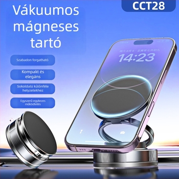 Steady mágneses autós telefon-tartó szívófejjel a műszerfalra — univerzális, kompatibil a műszerfallal, újratölthető