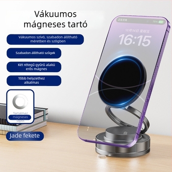 Steady mágneses autós telefon-tartó szívófejjel a műszerfalra — univerzális, kompatibil a műszerfallal, újratölthető