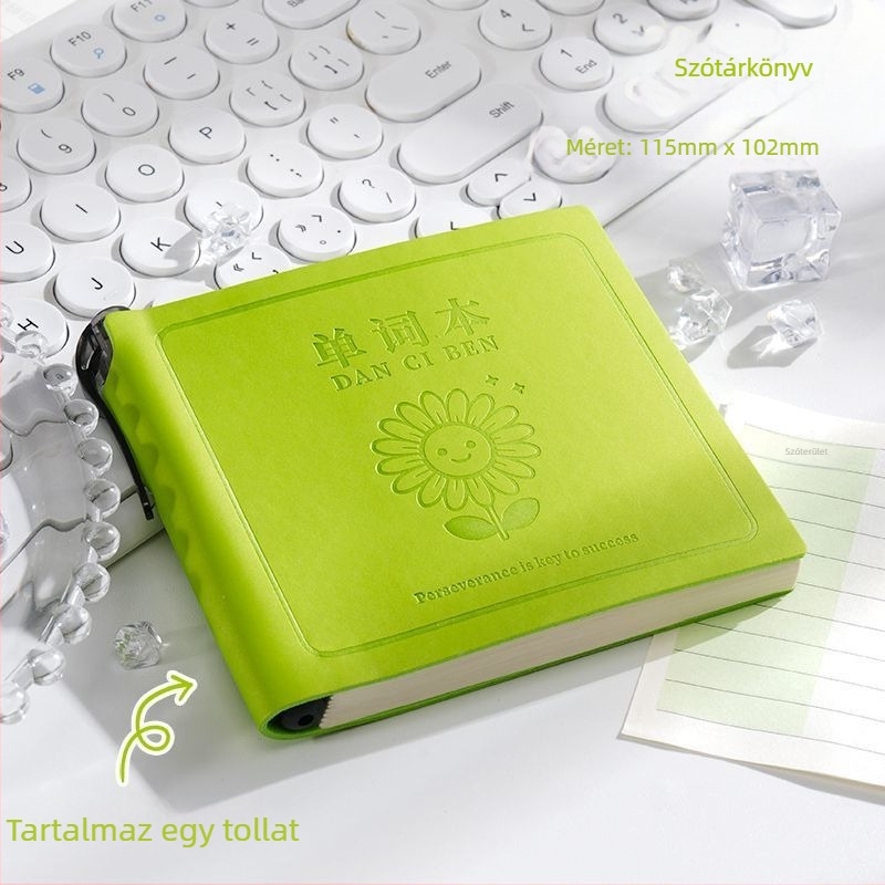 PU bőrhatású borítós notesz, 80 g papír, 100–200 oldal, ragasztott kötés szálas varrással