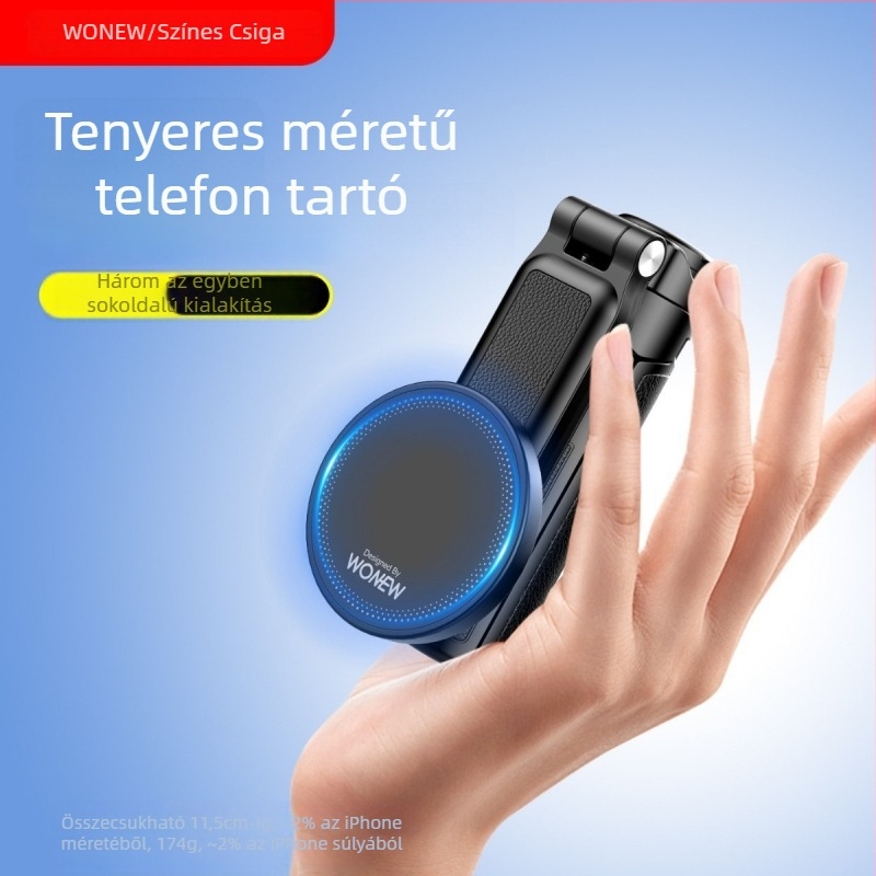 3-in-1 mini selfie bot, alumínium testtel, távirányítóval és Bluetooth-szal