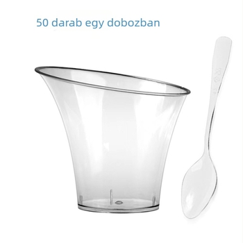 Kerek PS műanyag mousse pohár, ideális hideg italokhoz és desszertekhez, kapacitás 101–200 ml, testreszabás elérhető