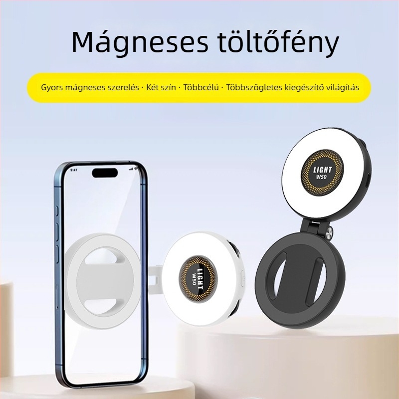 Kültéri LED mágneses mini szépséglámpa, állítható, három hőmérsékletű világítással fotózáshoz
