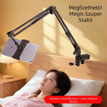 Telefon és tablet lazy állvány hajlított cantilever karral – ötvözet, robotkar, ideális tanuláshoz asztalon
