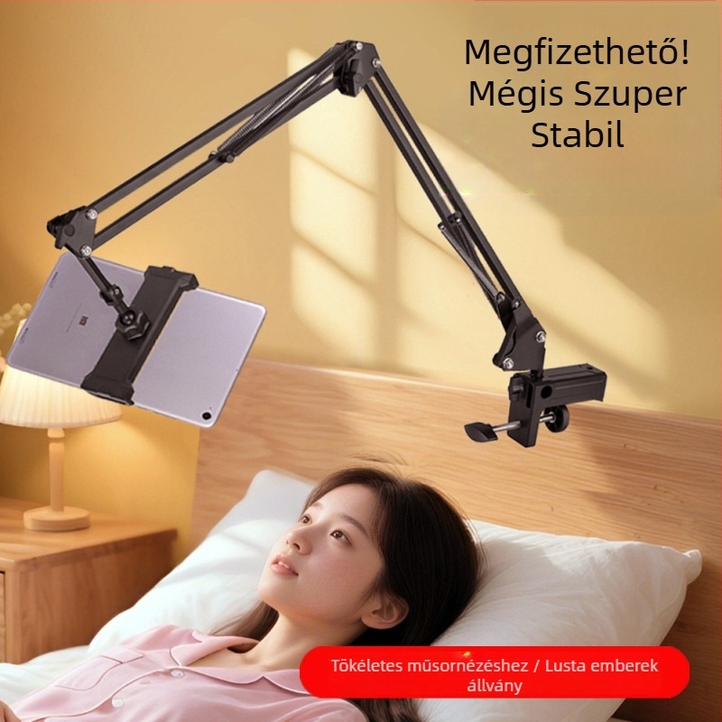 Telefon és tablet lazy állvány hajlított cantilever karral – ötvözet, robotkar, ideális tanuláshoz asztalon