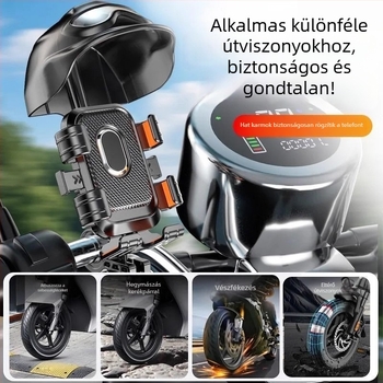 Univerzális telefontartó kerékpárhoz és motorkerékpárhoz — ABS anyag, anti-shake dizájn, egyszerű kivitel, testreszabás támogatott