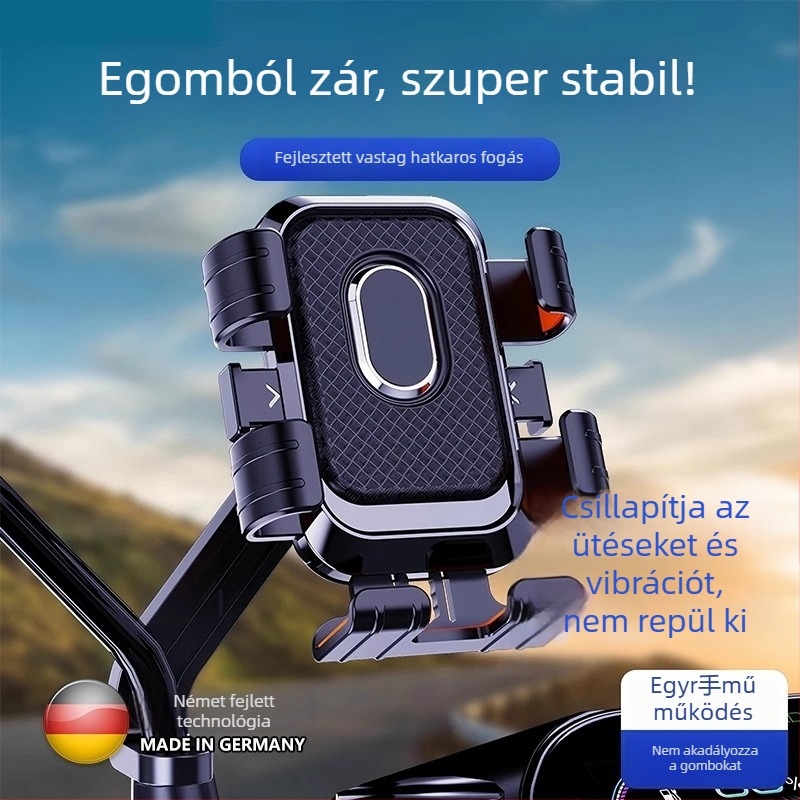 Univerzális telefontartó kerékpárhoz és motorkerékpárhoz — ABS anyag, anti-shake dizájn, egyszerű kivitel, testreszabás támogatott