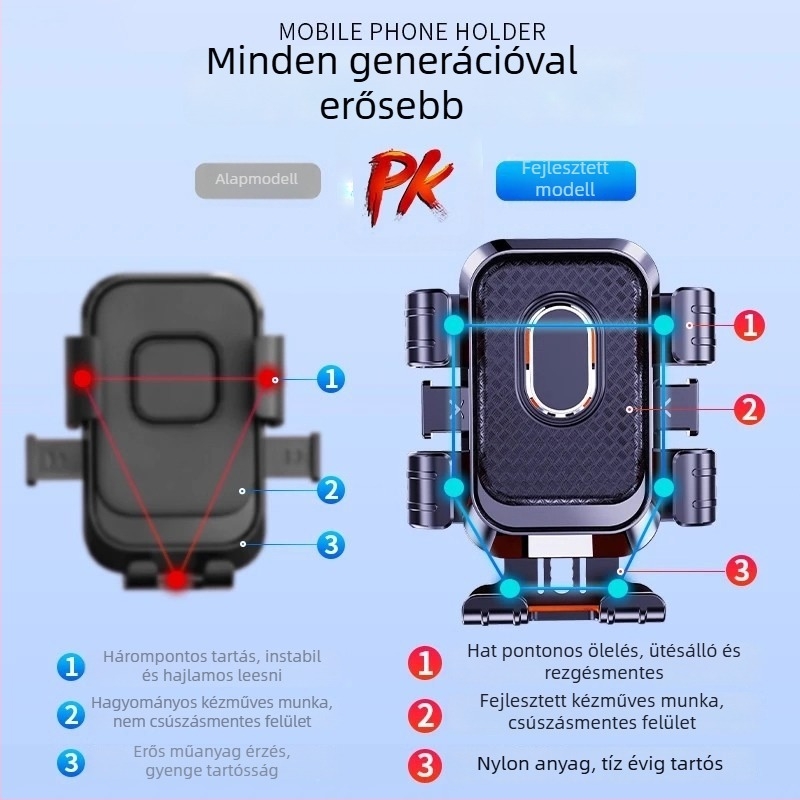 Univerzális telefontartó kerékpárhoz és motorkerékpárhoz — ABS anyag, anti-shake dizájn, egyszerű kivitel, testreszabás támogatott