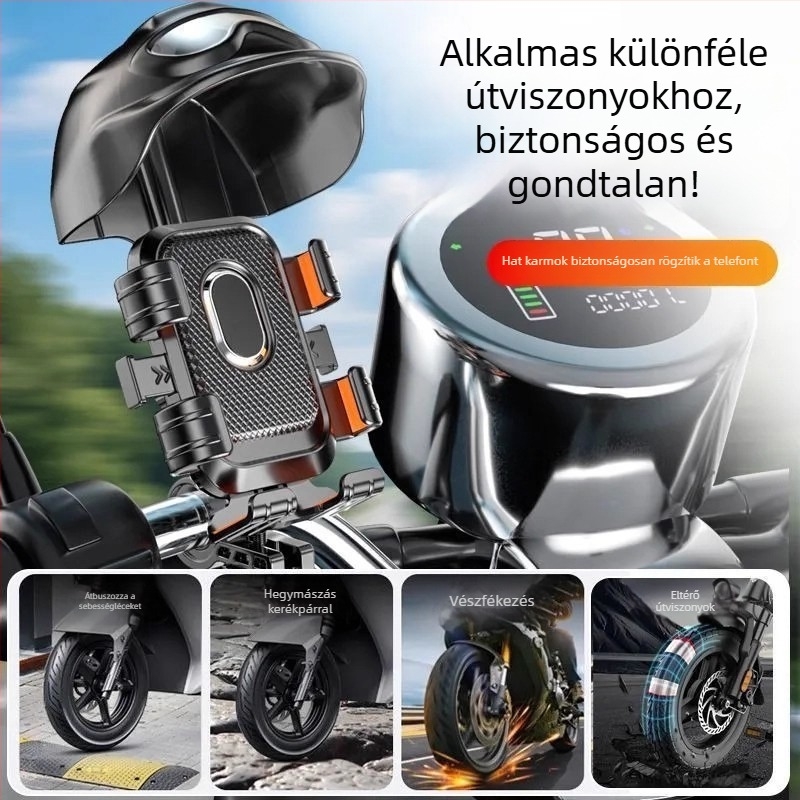 Univerzális telefontartó kerékpárhoz és motorkerékpárhoz — ABS anyag, anti-shake dizájn, egyszerű kivitel, testreszabás támogatott