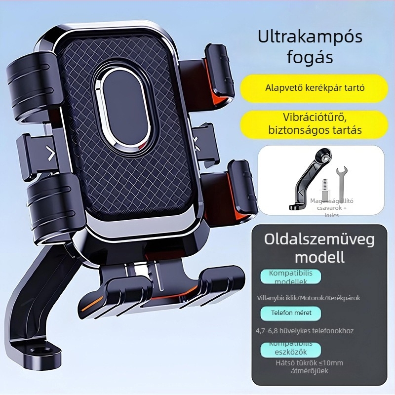Univerzális telefontartó kerékpárhoz és motorkerékpárhoz — ABS anyag, anti-shake dizájn, egyszerű kivitel, testreszabás támogatott
