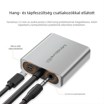 VGA–t HDMI konverter, adapter, 1080p, Hongjing ms9288a chip, Windows 7/8/10/11/xp támogatás, modellek Ad031/Ad014, OEM elérhető