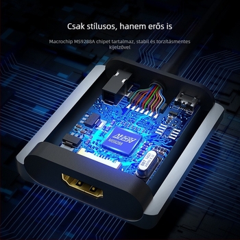 VGA–t HDMI konverter, adapter, 1080p, Hongjing ms9288a chip, Windows 7/8/10/11/xp támogatás, modellek Ad031/Ad014, OEM elérhető