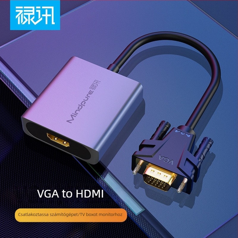 VGA–t HDMI konverter, adapter, 1080p, Hongjing ms9288a chip, Windows 7/8/10/11/xp támogatás, modellek Ad031/Ad014, OEM elérhető