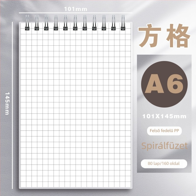 PP spirálfüzet, 80 g papír, 80 oldal