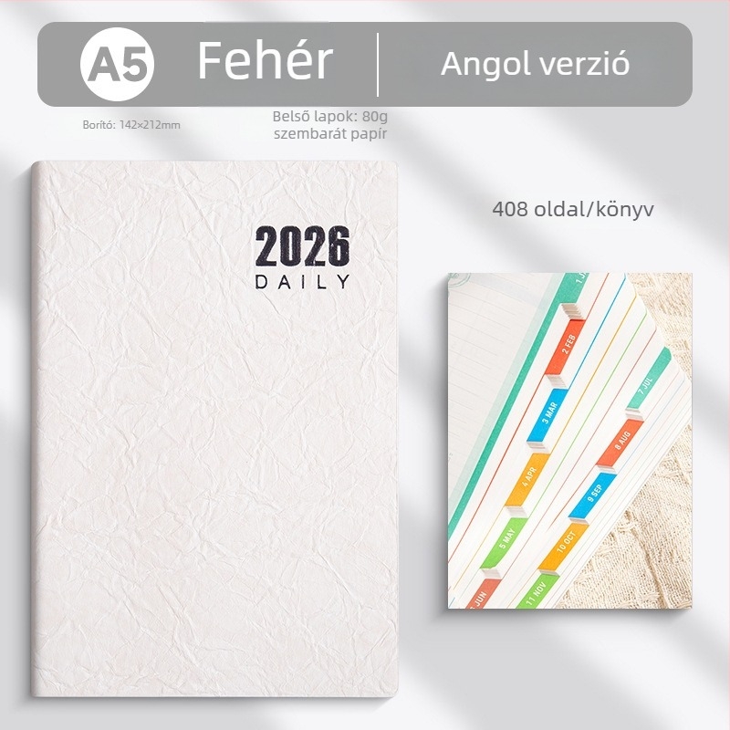 Füzet LIMAI, ragasztott kötés, minimalistikus stílus (belső papír kétszeresen bevont, 80 g/m2, 300–400 oldal)