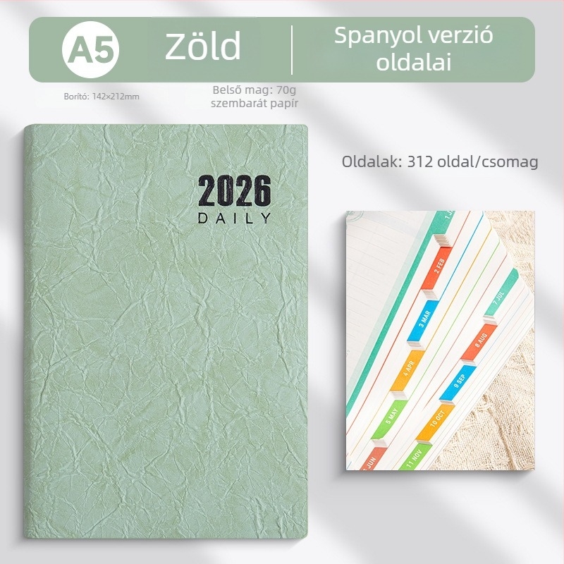 Füzet LIMAI, ragasztott kötés, minimalistikus stílus (belső papír kétszeresen bevont, 80 g/m2, 300–400 oldal)