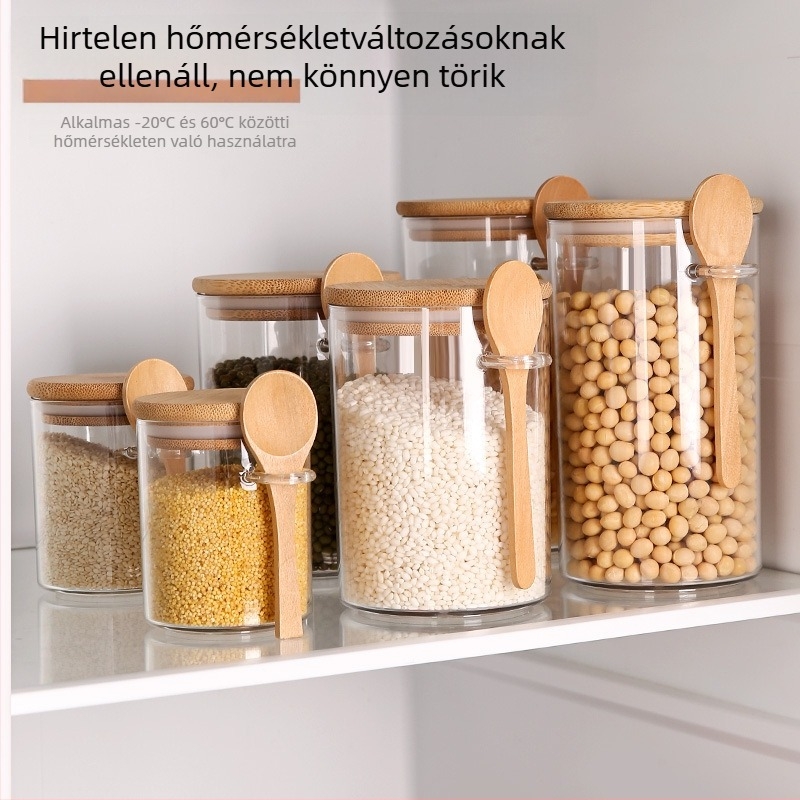 Kerek műanyag zárható tárolóedény száraz árukhoz – 501–800 ml, tea, kávébab, harapnivalók és gabonafélék