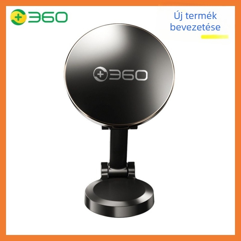 360 Autó-mágneses vezeték nélküli töltő, 15W gyors töltés, összecsukható műszerfal-tartó