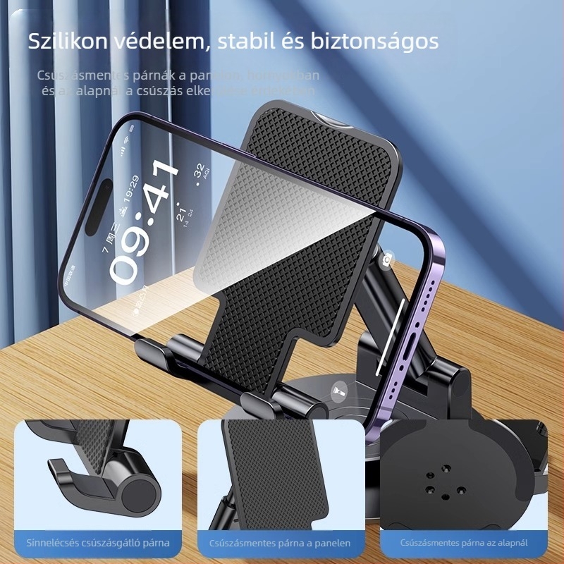Asztali telefon- és tabletatartó, univerzális ötvözet dizájn, testreszabható