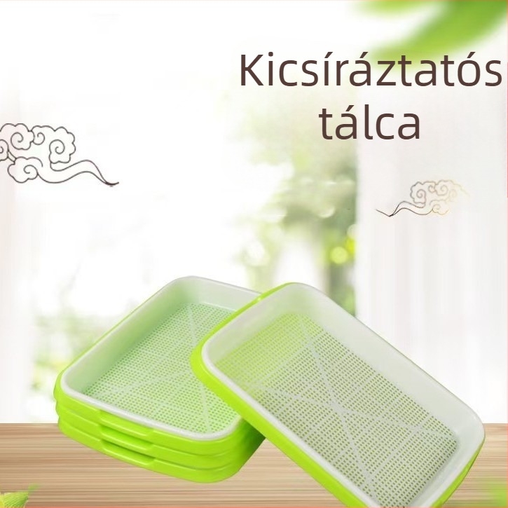 Műanyag virágcserép csíráztatáshoz, dupla rétegű hidroponikus tálcával