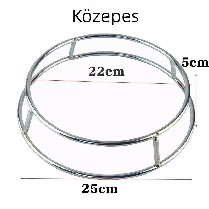 Konyhai kör alakú tárolóállvány, hegesztett, vastag hőszigetelt keret, kétszintes tároló, nagy teherbírás