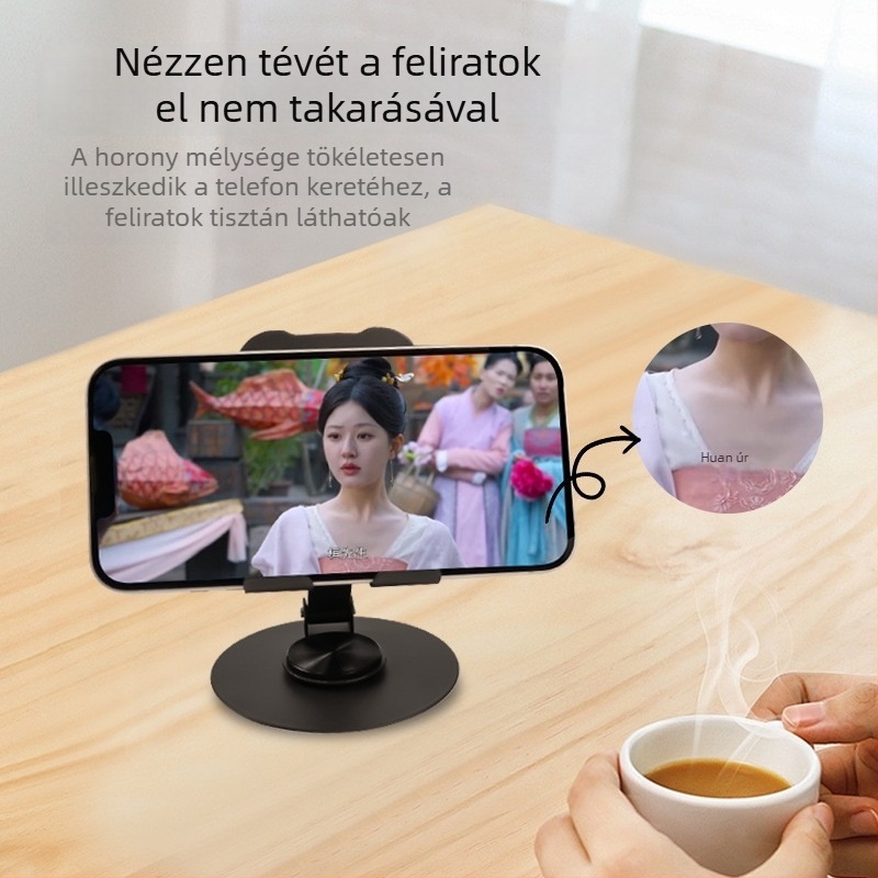 Alumíniumötvözetből készült telefonállvány élő közvetítéshez, összecsukható asztali és tablet állvány