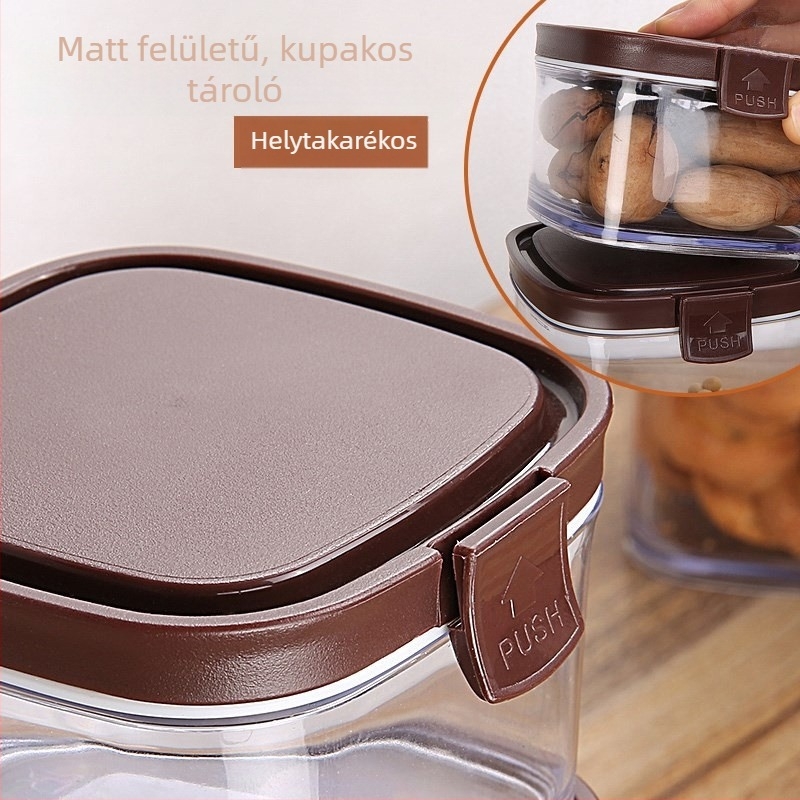 Műanyag élelmiszer-tároló doboz, négyzet alakú, mikrohullámú sütőben használható, egyrétegű, testreszabható