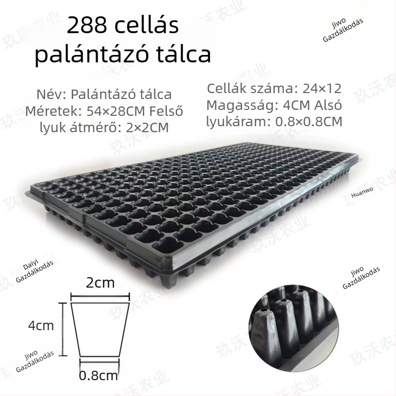 288 lyukú magonc tálca, PET műanyagból, többfunkciós a zöldségek és gyümölcsök palántáinak