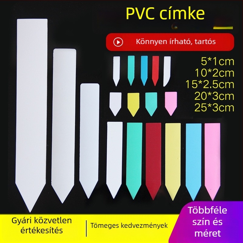 PVC vízálló kerti címke, T-alakú növénycímke virágokhoz, szukkulentákhoz és orchideákhoz