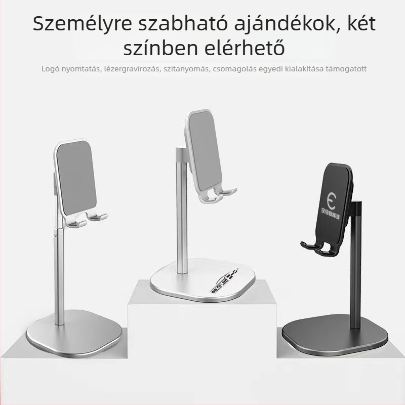 K2 asztali telefon-tartó alumíniumötvözetből, állítható szöggel és teleszkópos emeléssel