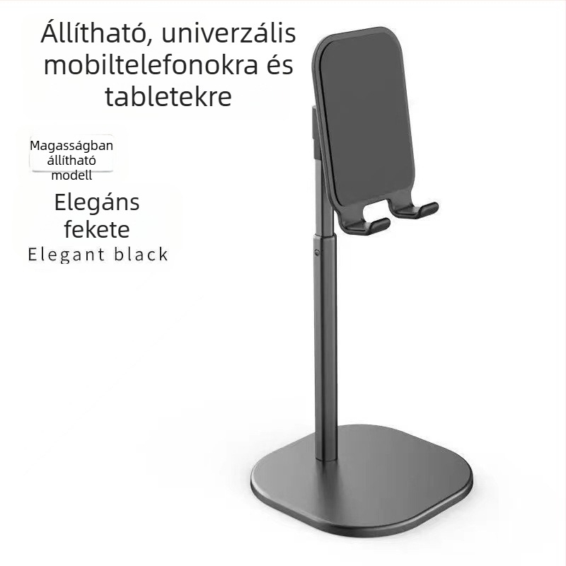 K2 asztali telefon-tartó alumíniumötvözetből, állítható szöggel és teleszkópos emeléssel