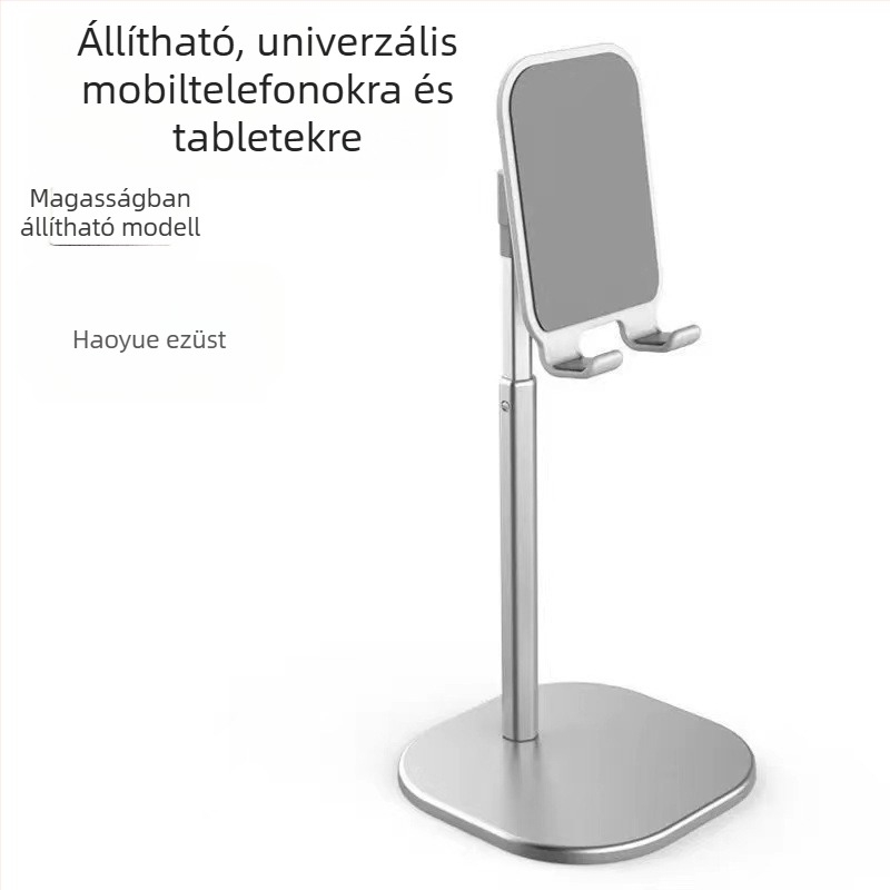 K2 asztali telefon-tartó alumíniumötvözetből, állítható szöggel és teleszkópos emeléssel