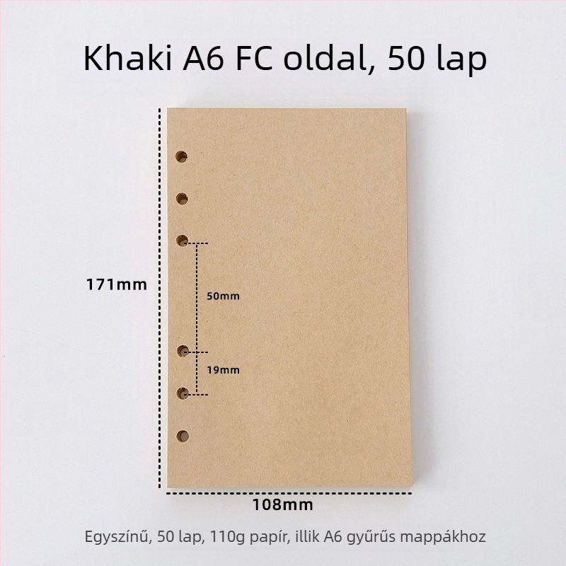 Kötés nélküli refill üres belső oldalakkal, papír