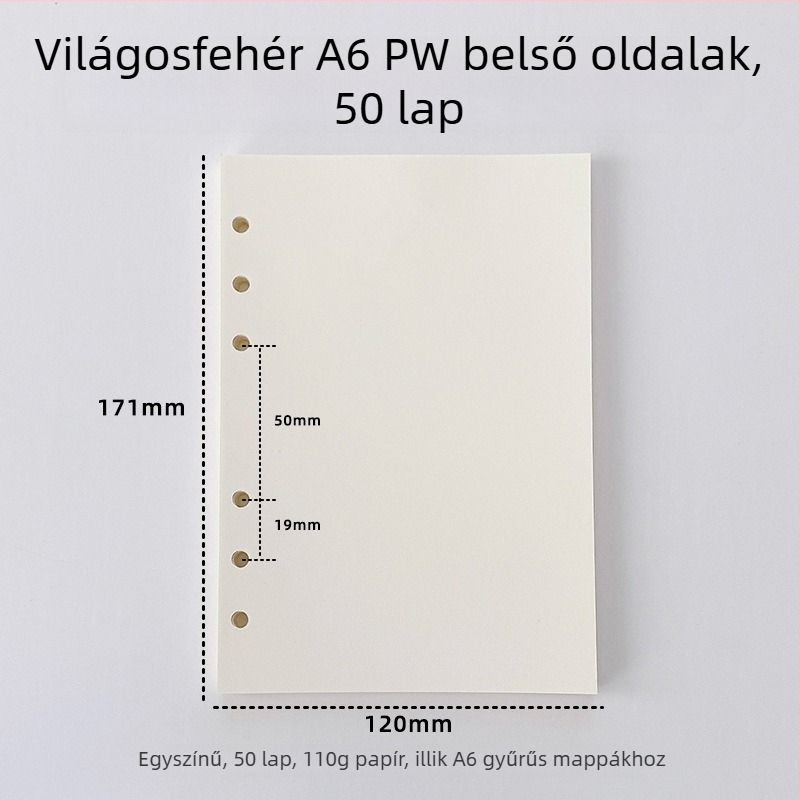 Kötés nélküli refill üres belső oldalakkal, papír