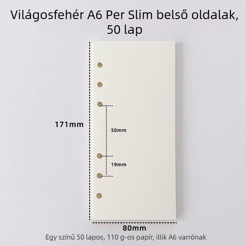 Kötés nélküli refill üres belső oldalakkal, papír