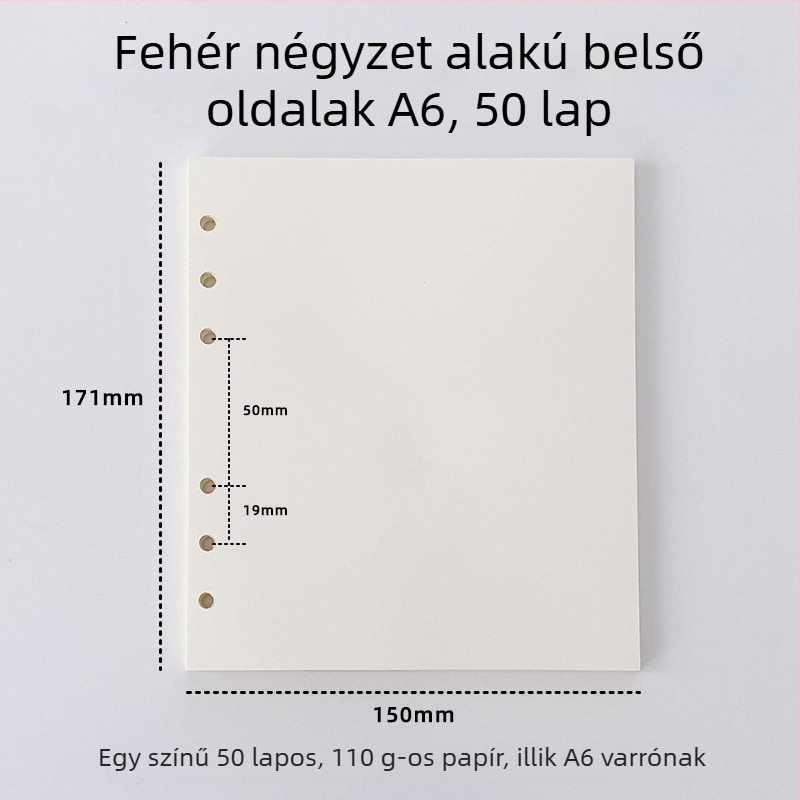 Kötés nélküli refill üres belső oldalakkal, papír