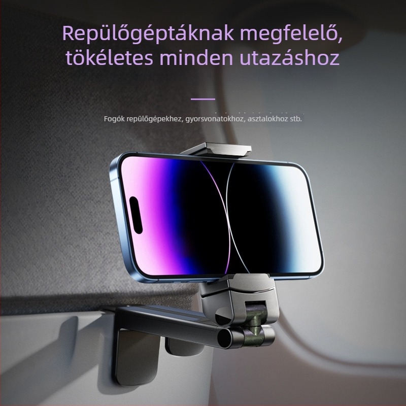 Többfunkciós telefon-tartó – összecsukható, hordozható, 360°-os forgás, szelfihez és élő közvetítéshez – ABS