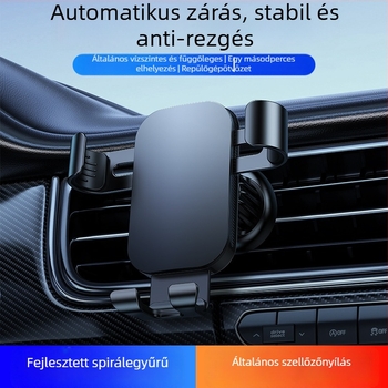 Alumíniumötvözetű autótelefon-tartó gravitációs rögzítéssel a légkondicionáló ventillációjához és nagy képernyős navigációhoz