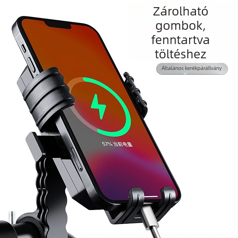 Motorkerékpár navigációs telefon-tartó, ütésálló, többfunkciós, műanyag kivitel