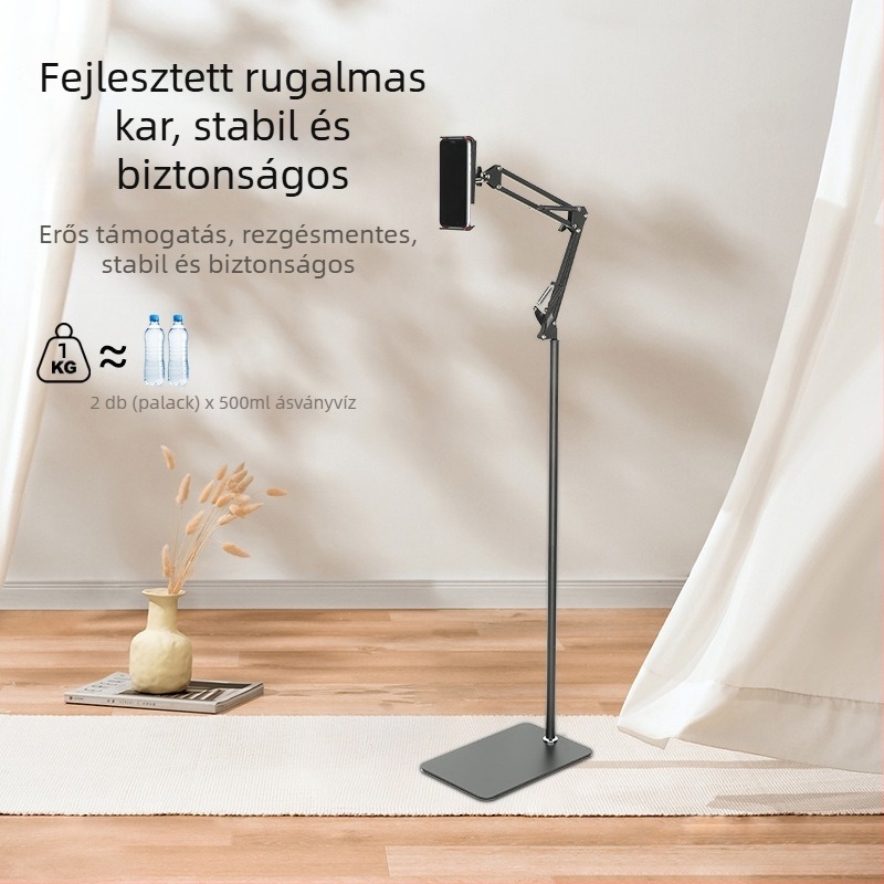 Fém talpon álló állvány élő közvetítéshez, hordozható, rezgéscsillapító, otthoni és az ágy melletti használatra