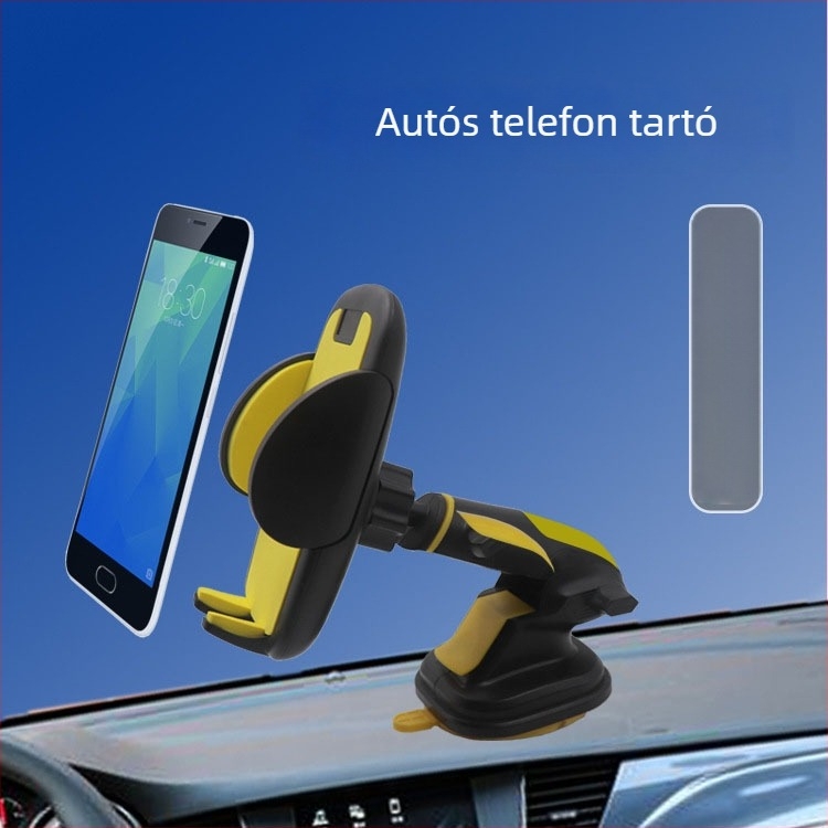 Autóban használható mobiltelefon tartó vákuumos rögzítővel és teleszkópos alapzattal, modell XST-8091; kompatibil 55–95 mm szélességű telefonokkal; szerelés a műszerfalra vagy a szélvédőre