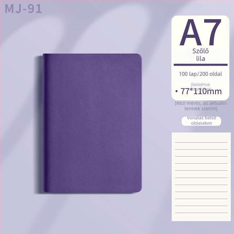 Mengjin jegyzetfüzet PU borítóval, tökéletes kötés, dupla ofszet papír, 80gsm, 100–200 oldal