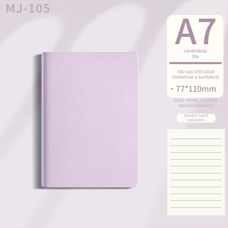 Mengjin jegyzetfüzet PU borítóval, tökéletes kötés, dupla ofszet papír, 80gsm, 100–200 oldal