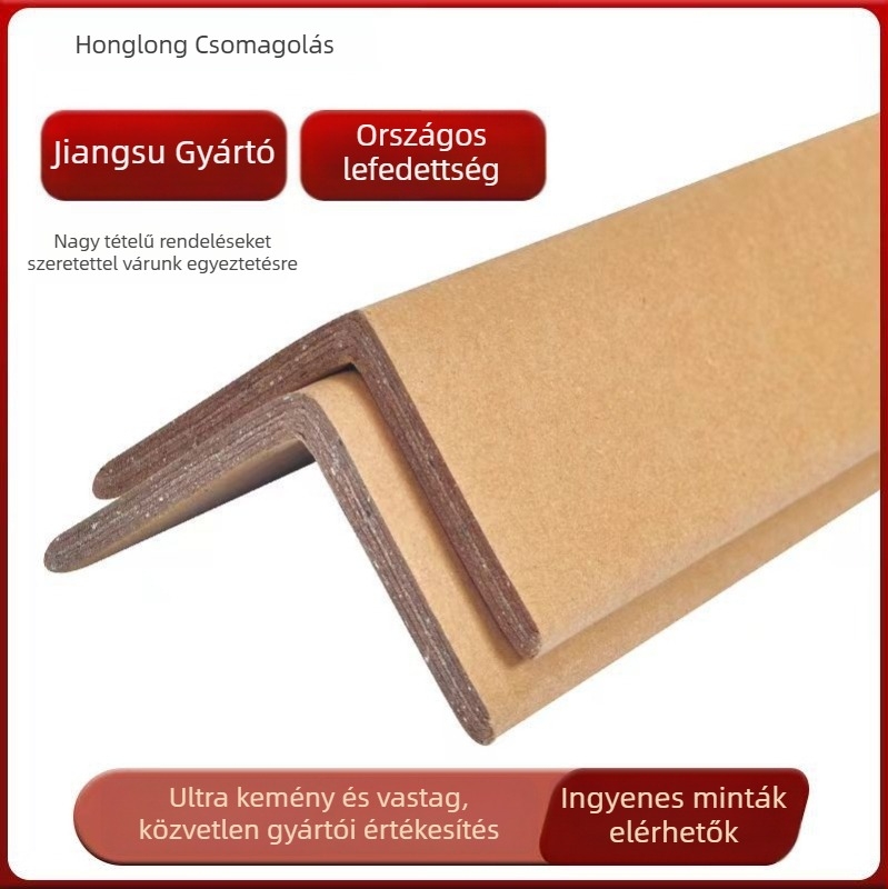 L alakú papírsarokvédő, kraft papír + gézcsőpapír, préselt gyártási technológia, szuper kemény, HL márka