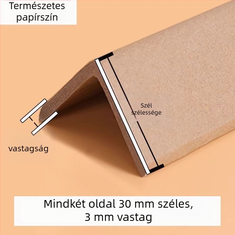 L alakú papírsarokvédő, kraft papír + gézcsőpapír, préselt gyártási technológia, szuper kemény, HL márka