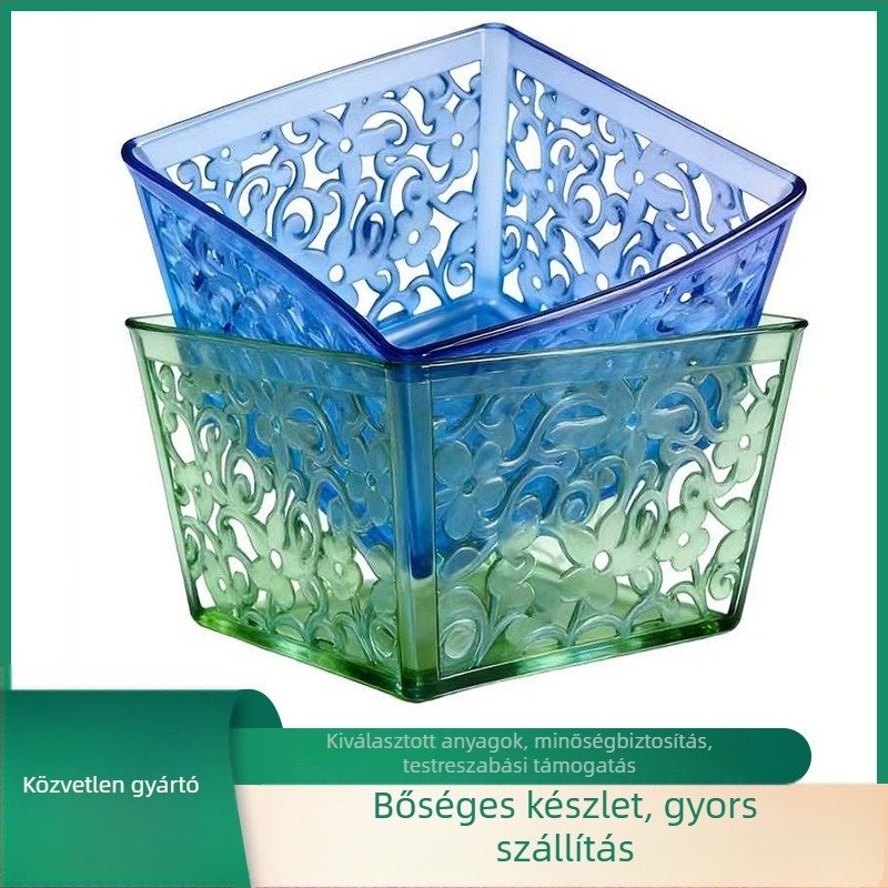 Négyzetes hálós gyümölcs- és zöldséges kosár, műanyag tároló rendező, YiRan márka