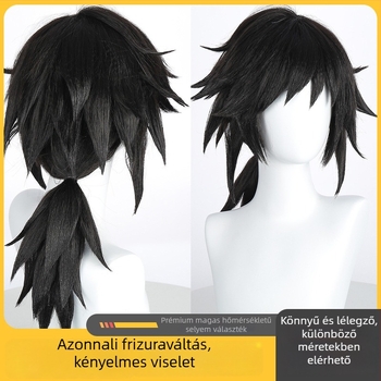 Cosplay paróka KZ-DM2031, magas hőmérsékletű szálak, univerzális illeszkedés, cosplay stílus, Giyu Tomioka