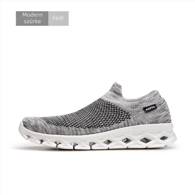 Légáteresztő hálós zokni-stílusú cipő EVA középtalppal és EVA talppal — alacsony fazonú slip-on túracipő