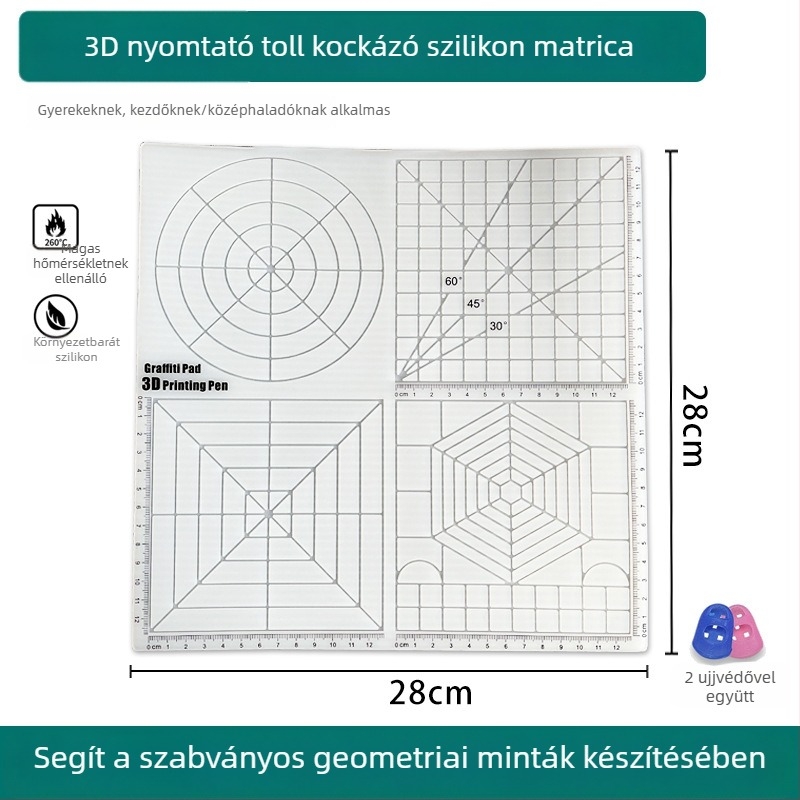 Mu Zi Szilikon Téglalap Alakú 3D Párna Skálával Gyerekeknek – DIY Rajzpad