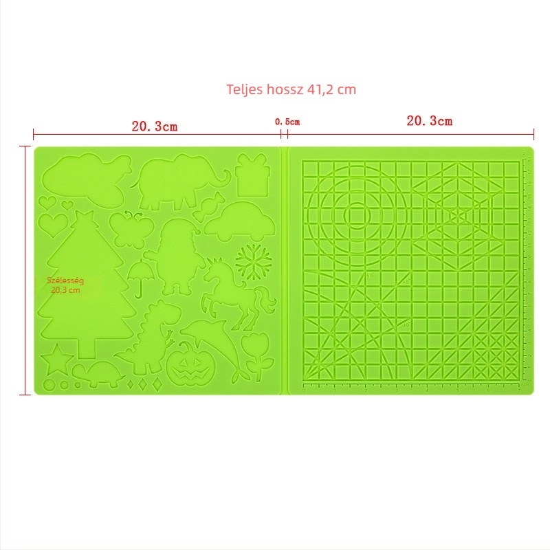 Mu Zi Szilikon Téglalap Alakú 3D Párna Skálával Gyerekeknek – DIY Rajzpad