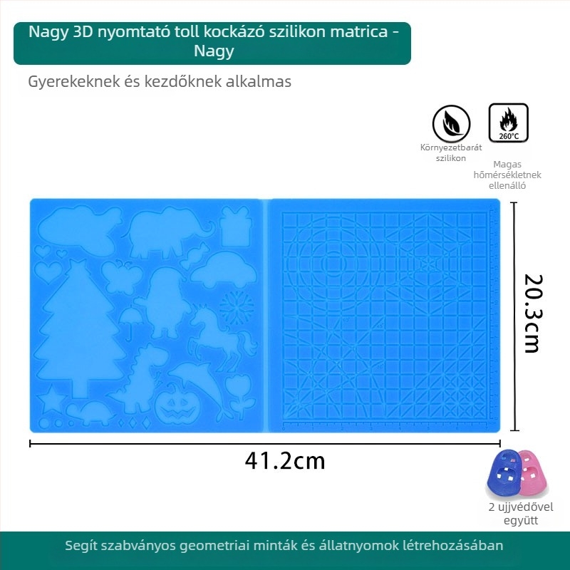 Mu Zi Szilikon Téglalap Alakú 3D Párna Skálával Gyerekeknek – DIY Rajzpad